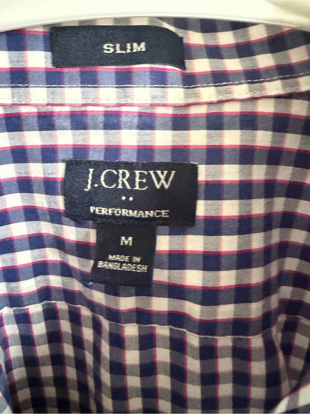 J.Crew Men's red, white and blue Checked Button-Down Shirt